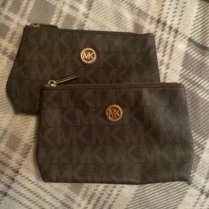 Michaels Kors Brown Monogram Makeup Pouches (set of 2)